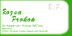 rozsa prokop business card